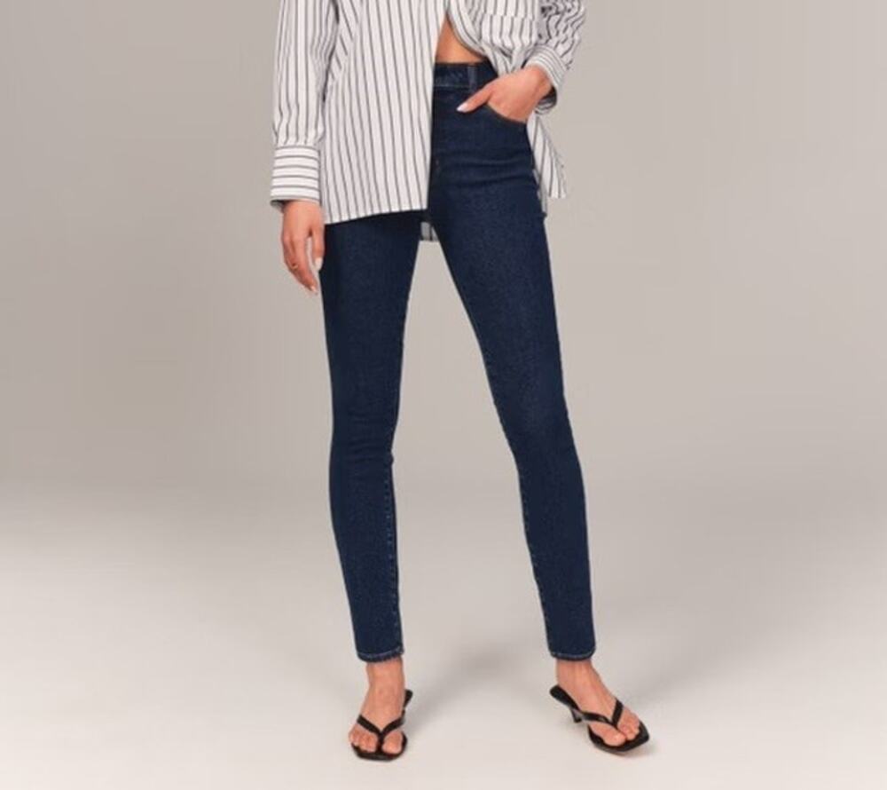 Abercrombie & Fitch Super Skinny Ankle High Rise Jean Size 24 Blue Casual Staple
